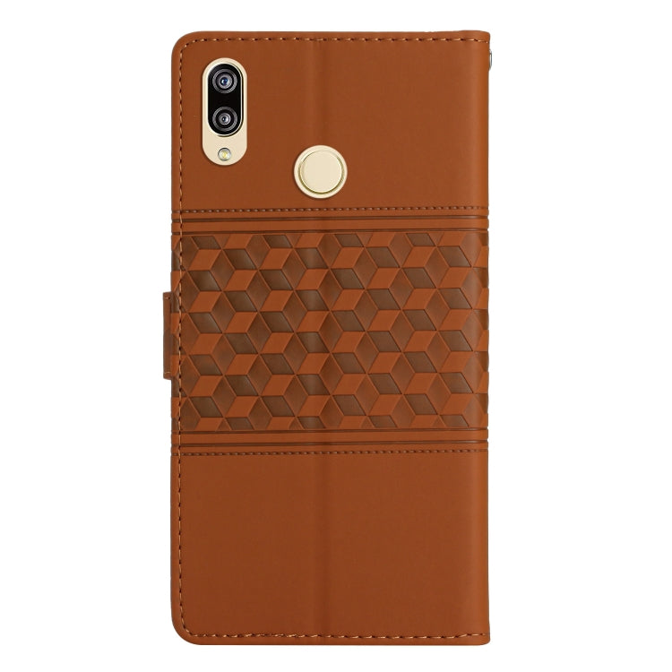 Custodia per telefono in pelle con effetto pelle goffrata a diamante con cordino, For Honor 10 Lite, For Huawei P8 Lite, For Huawei P8 Lite 2017, For Huawei P9 Lite