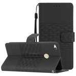 Custodia per telefono in pelle con effetto pelle goffrata a diamante con cordino, For Honor 10 Lite, For Huawei P8 Lite, For Huawei P8 Lite 2017, For Huawei P9 Lite