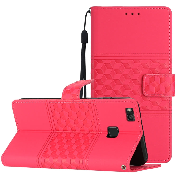 Custodia per telefono in pelle con effetto pelle goffrata a diamante con cordino, For Honor 10 Lite, For Huawei P8 Lite, For Huawei P8 Lite 2017, For Huawei P9 Lite
