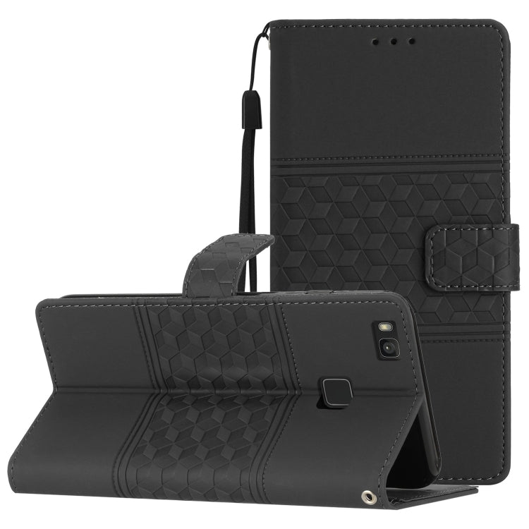 Custodia per telefono in pelle con effetto pelle goffrata a diamante con cordino, For Honor 10 Lite, For Huawei P8 Lite, For Huawei P8 Lite 2017, For Huawei P9 Lite