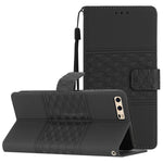 Custodia per telefono in pelle con effetto pelle goffrata a diamante con cordino, For Huawei P10, For Huawei P10 Lite, For Huawei P10 Plus, For Huawei P20