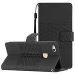 Custodia per telefono in pelle con effetto pelle goffrata a diamante con cordino, For Huawei P10, For Huawei P10 Lite, For Huawei P10 Plus, For Huawei P20