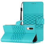 Custodia per telefono in pelle con effetto pelle goffrata a diamante con cordino, For Huawei P10, For Huawei P10 Lite, For Huawei P10 Plus, For Huawei P20