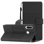 Custodia per telefono in pelle con effetto pelle goffrata a diamante con cordino, For Huawei P20 Lite, For Huawei P20 Pro, For Huawei P30, For Huawei P30 Lite