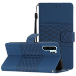 Custodia per telefono in pelle con effetto pelle goffrata a diamante con cordino, For Huawei P30 Pro, For Huawei P40, For Huawei P40 Lite, For Huawei P40 Pro