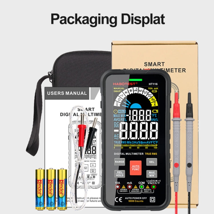 HABOTEST HT116 Large Screen Intelligent Automatic Digital Multimeter, HT116