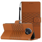 Custodia per telefono in pelle con effetto pelle goffrata a diamante con cordino, For Xiaomi Redmi Note 9 5G / Note 9T, For Xiaomi Redmi 9A, For Xiaomi Redmi 9C, For Xiaomi Redmi 10