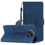 Custodia per telefono in pelle con effetto pelle goffrata a diamante con cordino, For Xiaomi Redmi Note 9 5G / Note 9T, For Xiaomi Redmi 9A, For Xiaomi Redmi 9C, For Xiaomi Redmi 10