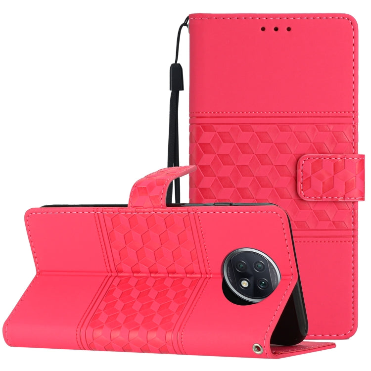 Custodia per telefono in pelle con effetto pelle goffrata a diamante con cordino, For Xiaomi Redmi Note 9 5G / Note 9T, For Xiaomi Redmi 9A, For Xiaomi Redmi 9C, For Xiaomi Redmi 10