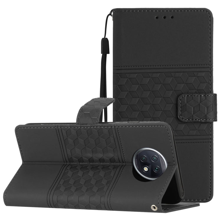 Custodia per telefono in pelle con effetto pelle goffrata a diamante con cordino, For Xiaomi Redmi Note 9 5G / Note 9T, For Xiaomi Redmi 9A, For Xiaomi Redmi 9C, For Xiaomi Redmi 10