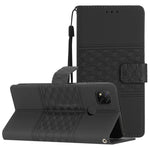 Custodia per telefono in pelle con effetto pelle goffrata a diamante con cordino, For Xiaomi Redmi Note 9 5G / Note 9T, For Xiaomi Redmi 9A, For Xiaomi Redmi 9C, For Xiaomi Redmi 10