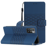 Custodia per telefono in pelle con effetto pelle goffrata a diamante con cordino, For Xiaomi Redmi Note 9 5G / Note 9T, For Xiaomi Redmi 9A, For Xiaomi Redmi 9C, For Xiaomi Redmi 10