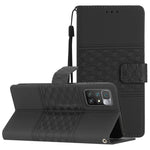 Custodia per telefono in pelle con effetto pelle goffrata a diamante con cordino, For Xiaomi Redmi Note 9 5G / Note 9T, For Xiaomi Redmi 9A, For Xiaomi Redmi 9C, For Xiaomi Redmi 10