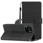 Custodia per telefono in pelle con effetto pelle goffrata a diamante con cordino, For Xiaomi Redmi 10 2022, For Xiaomi Redmi 10A, For Xiaomi Redmi 10C, For Xiaomi Redmi A1