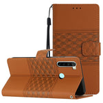 Custodia per telefono in pelle con effetto pelle goffrata a diamante con cordino, For Xiaomi Redmi Note 8T, For Xiaomi Redmi Note 10 / Note 10S, For Xiaomi Redmi Note 10 5G, For Xiaomi Redmi Note 10 Pro / 10 Pro Max