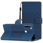 Custodia per telefono in pelle con effetto pelle goffrata a diamante con cordino, For Xiaomi Redmi Note 8T, For Xiaomi Redmi Note 10 / Note 10S, For Xiaomi Redmi Note 10 5G, For Xiaomi Redmi Note 10 Pro / 10 Pro Max
