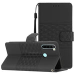 Custodia per telefono in pelle con effetto pelle goffrata a diamante con cordino, For Xiaomi Redmi Note 8T, For Xiaomi Redmi Note 10 / Note 10S, For Xiaomi Redmi Note 10 5G, For Xiaomi Redmi Note 10 Pro / 10 Pro Max