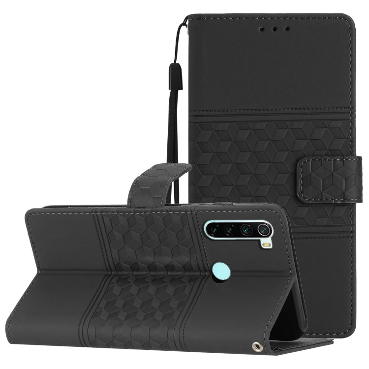 Custodia per telefono in pelle con effetto pelle goffrata a diamante con cordino, For Xiaomi Redmi Note 8T, For Xiaomi Redmi Note 10 / Note 10S, For Xiaomi Redmi Note 10 5G, For Xiaomi Redmi Note 10 Pro / 10 Pro Max