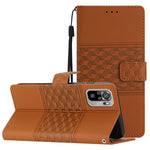 Custodia per telefono in pelle con effetto pelle goffrata a diamante con cordino, For Xiaomi Redmi Note 8T, For Xiaomi Redmi Note 10 / Note 10S, For Xiaomi Redmi Note 10 5G, For Xiaomi Redmi Note 10 Pro / 10 Pro Max