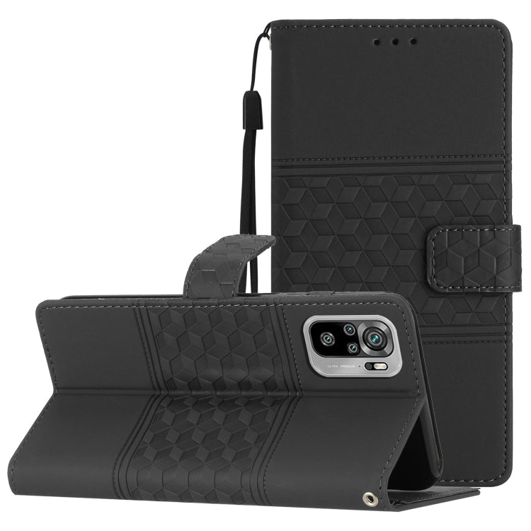 Custodia per telefono in pelle con effetto pelle goffrata a diamante con cordino, For Xiaomi Redmi Note 8T, For Xiaomi Redmi Note 10 / Note 10S, For Xiaomi Redmi Note 10 5G, For Xiaomi Redmi Note 10 Pro / 10 Pro Max