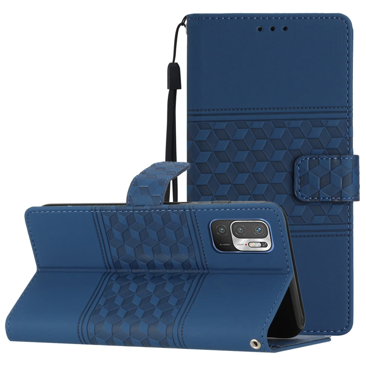 Custodia per telefono in pelle con effetto pelle goffrata a diamante con cordino, For Xiaomi Redmi Note 8T, For Xiaomi Redmi Note 10 / Note 10S, For Xiaomi Redmi Note 10 5G, For Xiaomi Redmi Note 10 Pro / 10 Pro Max