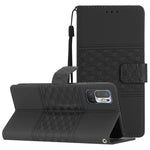 Custodia per telefono in pelle con effetto pelle goffrata a diamante con cordino, For Xiaomi Redmi Note 8T, For Xiaomi Redmi Note 10 / Note 10S, For Xiaomi Redmi Note 10 5G, For Xiaomi Redmi Note 10 Pro / 10 Pro Max