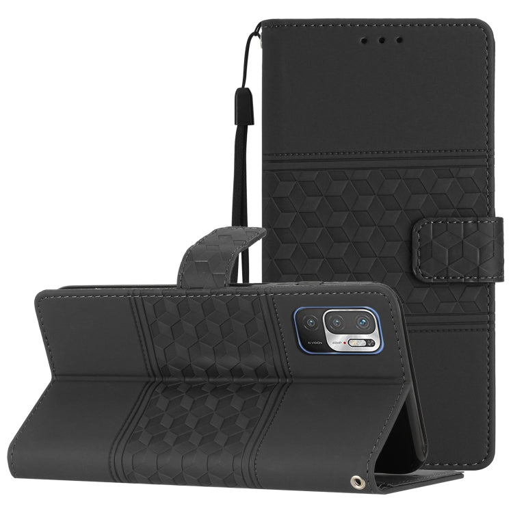 Custodia per telefono in pelle con effetto pelle goffrata a diamante con cordino, For Xiaomi Redmi Note 8T, For Xiaomi Redmi Note 10 / Note 10S, For Xiaomi Redmi Note 10 5G, For Xiaomi Redmi Note 10 Pro / 10 Pro Max