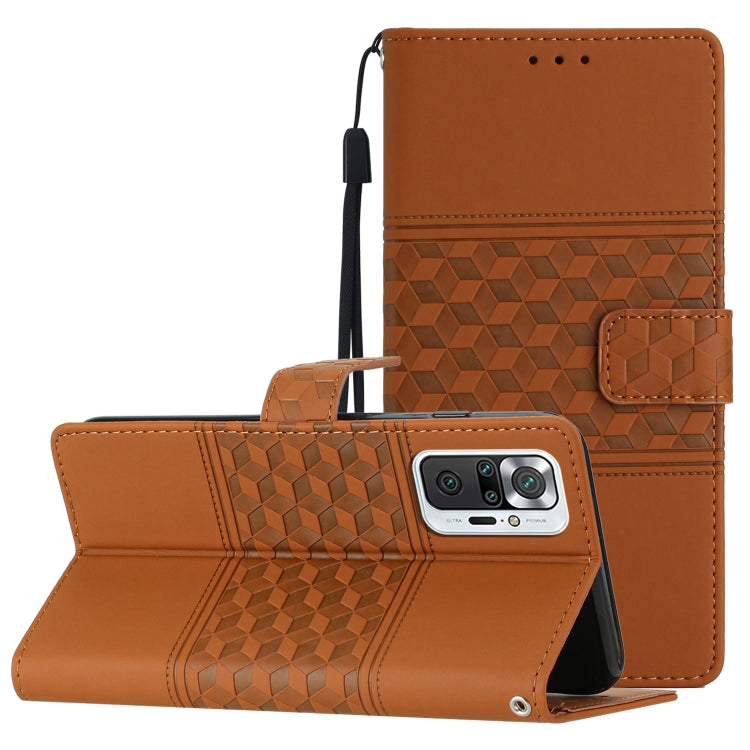 Custodia per telefono in pelle con effetto pelle goffrata a diamante con cordino, For Xiaomi Redmi Note 8T, For Xiaomi Redmi Note 10 / Note 10S, For Xiaomi Redmi Note 10 5G, For Xiaomi Redmi Note 10 Pro / 10 Pro Max