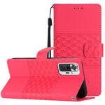 Custodia per telefono in pelle con effetto pelle goffrata a diamante con cordino, For Xiaomi Redmi Note 8T, For Xiaomi Redmi Note 10 / Note 10S, For Xiaomi Redmi Note 10 5G, For Xiaomi Redmi Note 10 Pro / 10 Pro Max