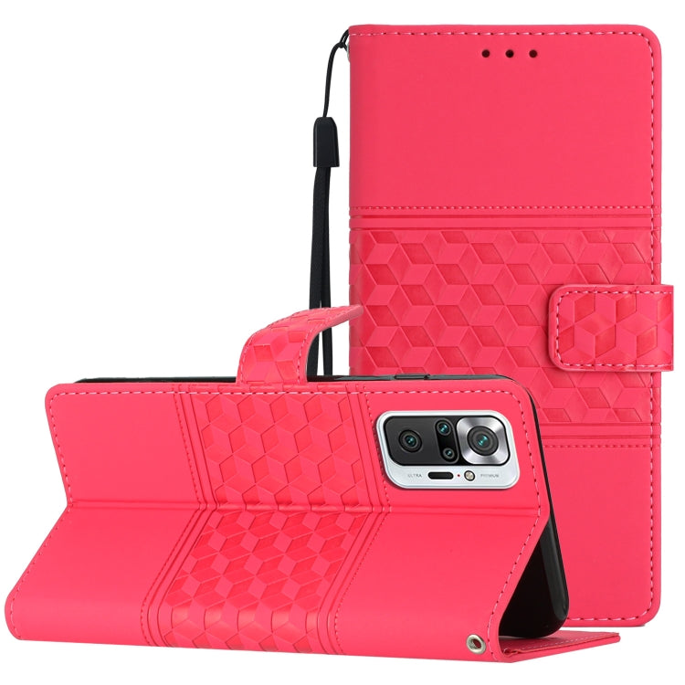 Custodia per telefono in pelle con effetto pelle goffrata a diamante con cordino, For Xiaomi Redmi Note 8T, For Xiaomi Redmi Note 10 / Note 10S, For Xiaomi Redmi Note 10 5G, For Xiaomi Redmi Note 10 Pro / 10 Pro Max