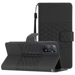 Custodia per telefono in pelle con effetto pelle goffrata a diamante con cordino, For Xiaomi Redmi Note 11 Pro Global, For Xiaomi Redmi Note 11 / Note 11s, For Xiaomi Mi 10T Lite, For Xiaomi Mi 10T / 10T Pro