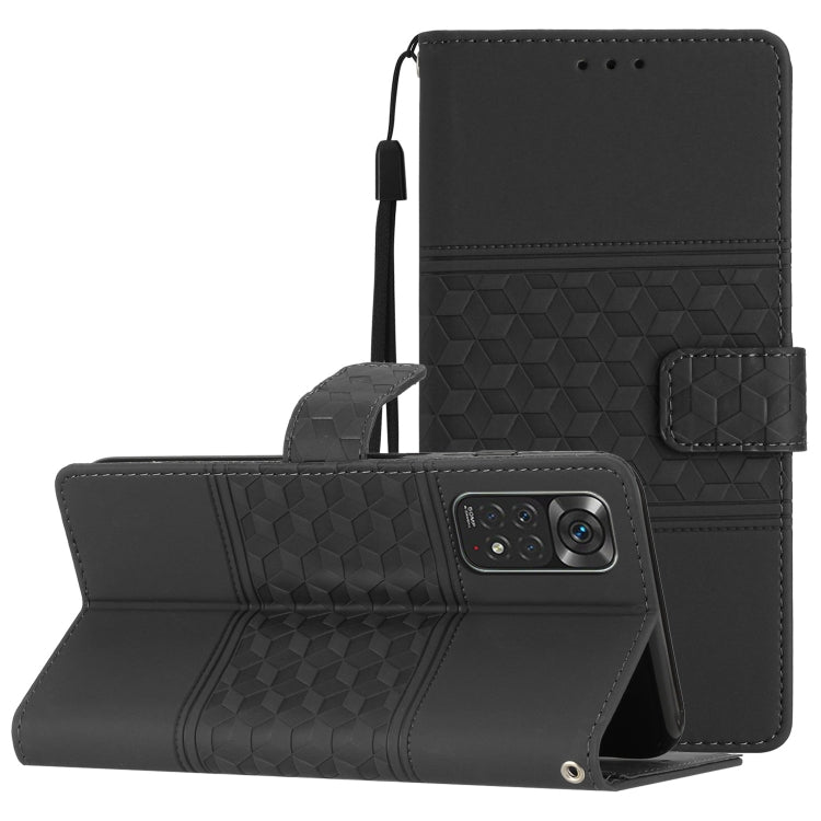 Custodia per telefono in pelle con effetto pelle goffrata a diamante con cordino, For Xiaomi Redmi Note 11 Pro Global, For Xiaomi Redmi Note 11 / Note 11s, For Xiaomi Mi 10T Lite, For Xiaomi Mi 10T / 10T Pro