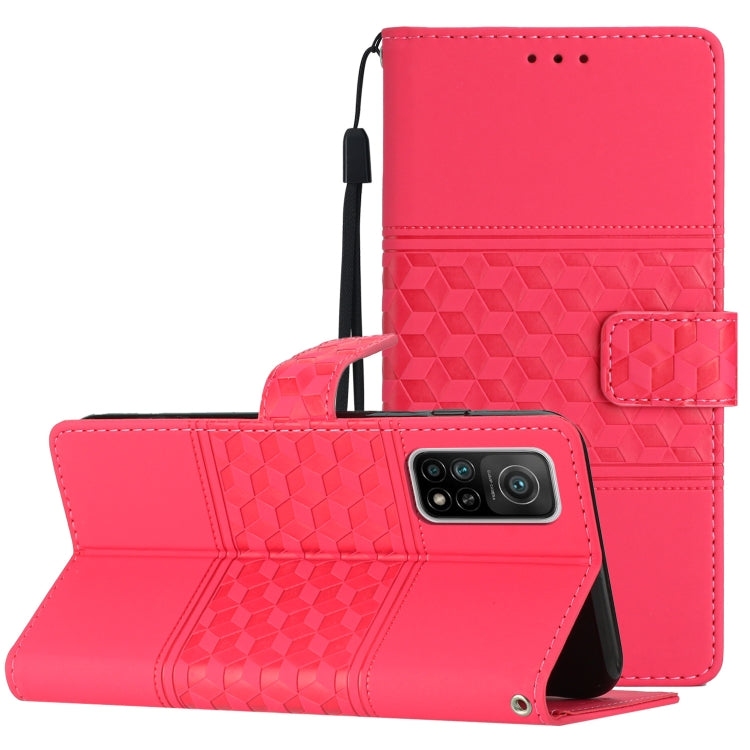 Custodia per telefono in pelle con effetto pelle goffrata a diamante con cordino, For Xiaomi Redmi Note 11 Pro Global, For Xiaomi Redmi Note 11 / Note 11s, For Xiaomi Mi 10T Lite, For Xiaomi Mi 10T / 10T Pro