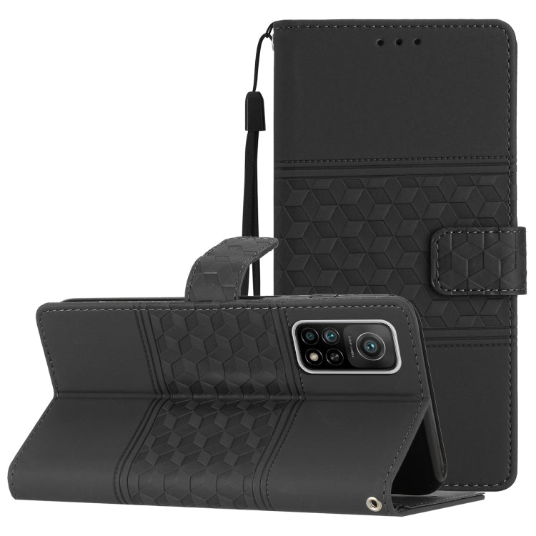 Custodia per telefono in pelle con effetto pelle goffrata a diamante con cordino, For Xiaomi Redmi Note 11 Pro Global, For Xiaomi Redmi Note 11 / Note 11s, For Xiaomi Mi 10T Lite, For Xiaomi Mi 10T / 10T Pro