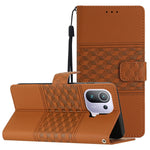 Custodia per telefono in pelle con effetto pelle goffrata a diamante con cordino, For Xiaomi Mi 11 Lite, For Xiaomi Mi 11 Pro, For Xiaomi Mi 11T / 11T Pro, For Xiaomi 12 Lite