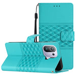 Custodia per telefono in pelle con effetto pelle goffrata a diamante con cordino, For Xiaomi Mi 11 Lite, For Xiaomi Mi 11 Pro, For Xiaomi Mi 11T / 11T Pro, For Xiaomi 12 Lite