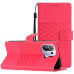 Custodia per telefono in pelle con effetto pelle goffrata a diamante con cordino, For Xiaomi Mi 11 Lite, For Xiaomi Mi 11 Pro, For Xiaomi Mi 11T / 11T Pro, For Xiaomi 12 Lite