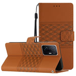 Custodia per telefono in pelle con effetto pelle goffrata a diamante con cordino, For Xiaomi Mi 11 Lite, For Xiaomi Mi 11 Pro, For Xiaomi Mi 11T / 11T Pro, For Xiaomi 12 Lite