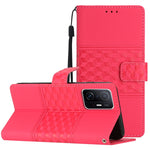 Custodia per telefono in pelle con effetto pelle goffrata a diamante con cordino, For Xiaomi Mi 11 Lite, For Xiaomi Mi 11 Pro, For Xiaomi Mi 11T / 11T Pro, For Xiaomi 12 Lite