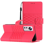 Custodia per telefono in pelle con effetto pelle goffrata a diamante con cordino, For Xiaomi Mi 11 Lite, For Xiaomi Mi 11 Pro, For Xiaomi Mi 11T / 11T Pro, For Xiaomi 12 Lite