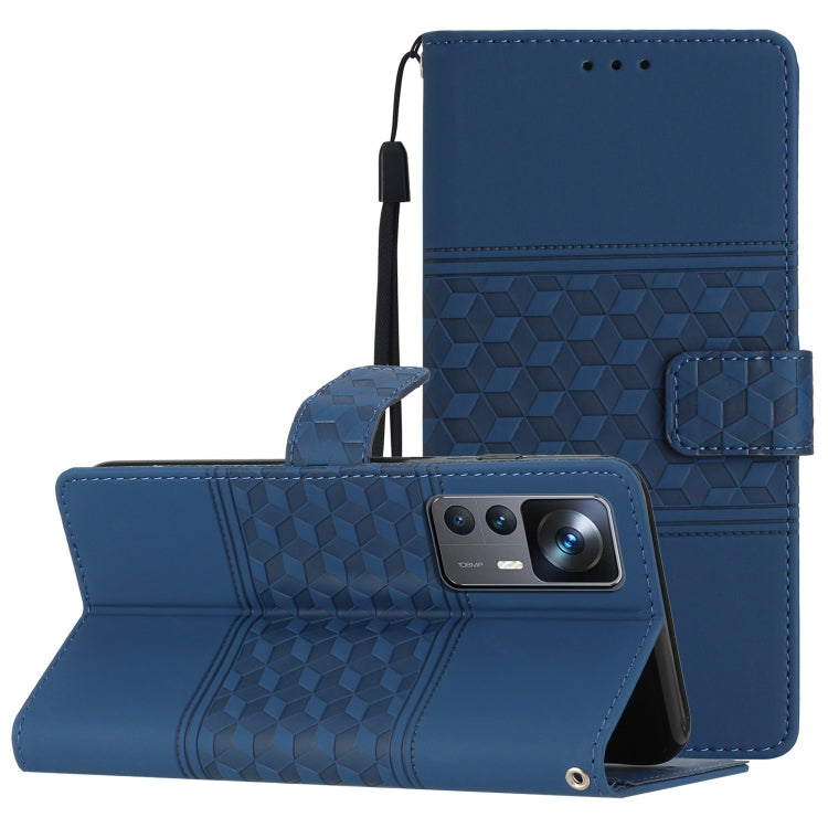 Custodia per telefono in pelle con effetto pelle goffrata a diamante con cordino, For Xiaomi 12 Pro, For Xiaomi 12T / 12T Pro, For Xiaomi Mi 11 Ultra