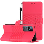 Custodia per telefono in pelle con effetto pelle goffrata a diamante con cordino, For Xiaomi 12 Pro, For Xiaomi 12T / 12T Pro, For Xiaomi Mi 11 Ultra