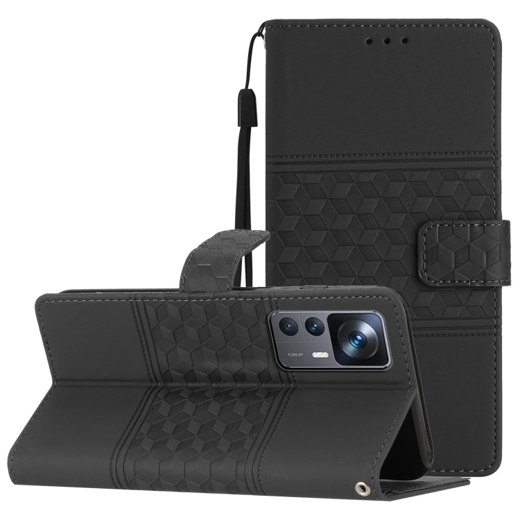 Custodia per telefono in pelle con effetto pelle goffrata a diamante con cordino, For Xiaomi 12 Pro, For Xiaomi 12T / 12T Pro, For Xiaomi Mi 11 Ultra