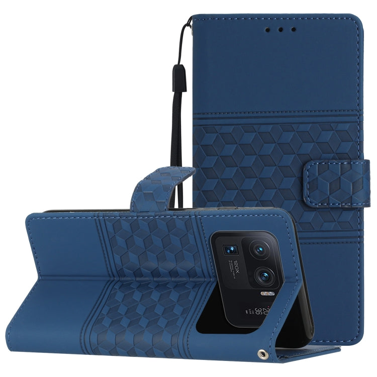 Custodia per telefono in pelle con effetto pelle goffrata a diamante con cordino, For Xiaomi 12 Pro, For Xiaomi 12T / 12T Pro, For Xiaomi Mi 11 Ultra