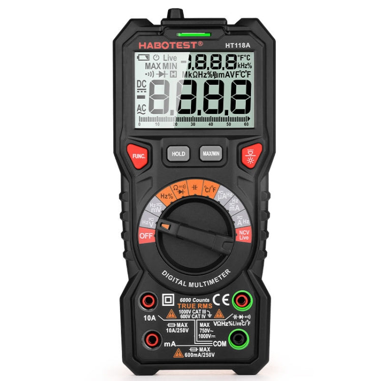 HABOTEST HT118A High Precision Dual Backlight Portable Automatic Digital Multimeter, HT118A