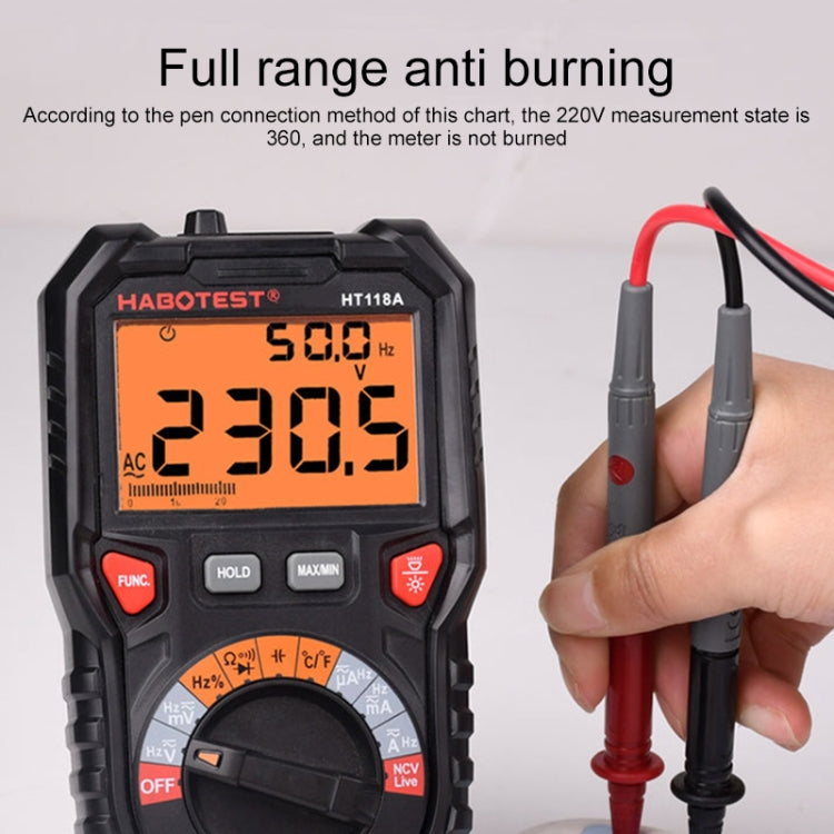 HABOTEST HT118A High Precision Dual Backlight Portable Automatic Digital Multimeter, HT118A