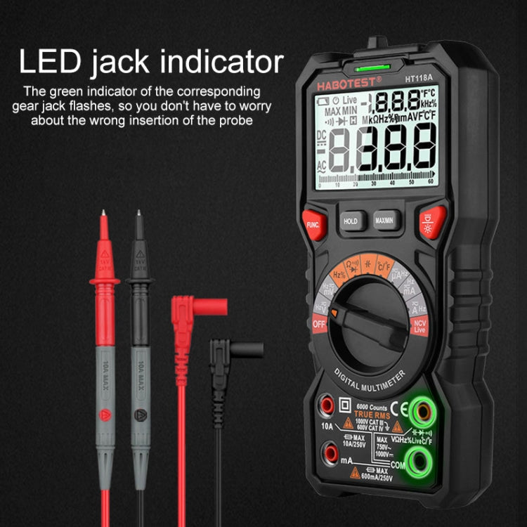 HABOTEST HT118A High Precision Dual Backlight Portable Automatic Digital Multimeter, HT118A