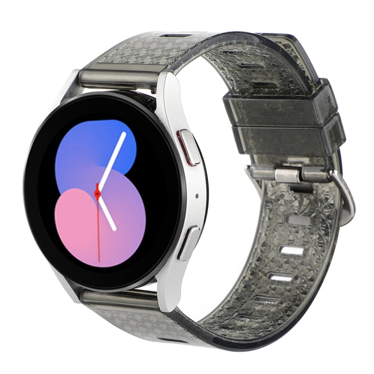 Cinturino per orologio glitter trasparente con trama a diamante, 20mm, 22mm