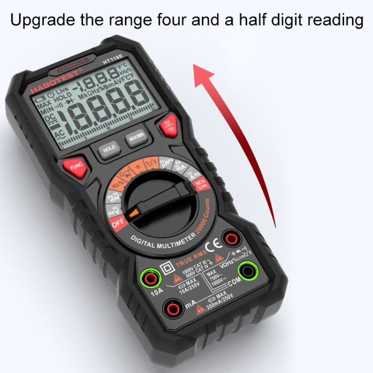 HABOTEST HT118E High Precision Full-Range Portable Digital Fire Multimeter, HT118E