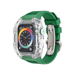 Cassa del cinturino dell'orologio trasparente in gomma fluorurata, For Apple Watch Series 8&7 45mm, For Apple Watch Series 8&7 45mm/SE 2&6&SE&5&4 44mm